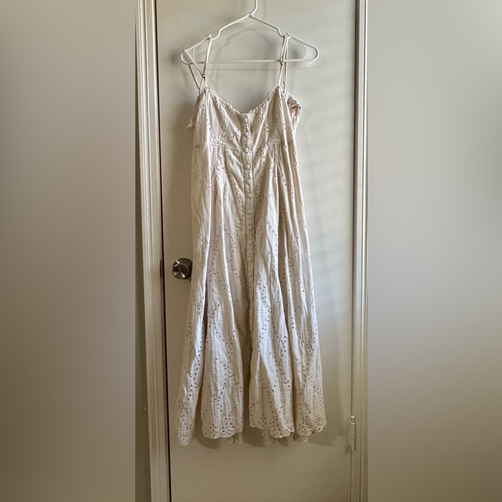 Free People Cream Maxi Skirt